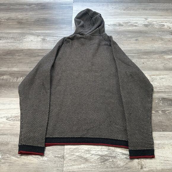 Carbon‎ 2 Cobalt Black Tan Mens L 1/4 Zip Pullover Oslo Textured Sweater Hoodie - Picture 2 of 7